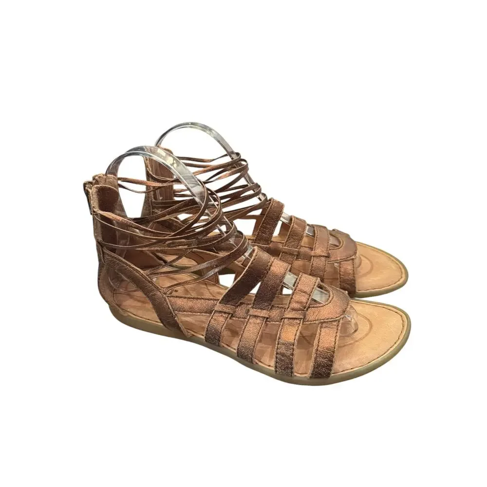 Born Metallic Bronze Leather Strappy Gladiator Sandals Women’s 7M F17018